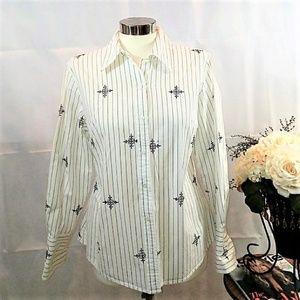 Merona Black and White Blouse